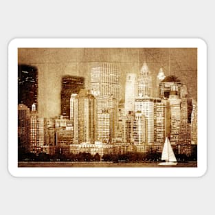 Vintage skyline of New York Sticker